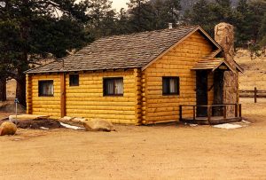 Remodel with log siding and Timberline log corners on rental cabin in Estes Park
