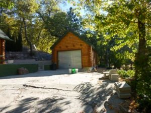 Log sided garage