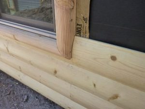 Log siding window detail.