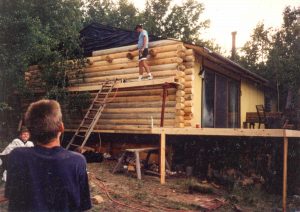 Remodel with log siding and Timberline log corners in the mountains above Fairplay, CO