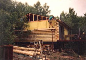 Remodel with log siding and Timberline log corners in the mountains above Fairplay, CO