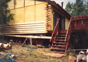 Remodel with log siding and Timberline log corners in the mountains above Fairplay, CO