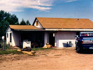 Remodel with log siding and Timberline log corners at a sawmill in Laporte,CO