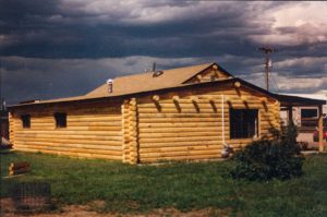 Remodel with log siding and Timberline log corners at a sawmill in Laporte,CO