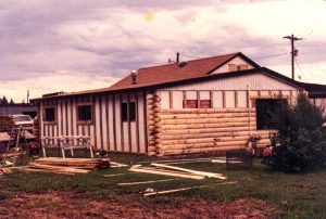 Remodel with log siding and Timberline log corners at a sawmill in Laporte,CO