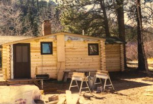 Remodel with log siding and Timberline log corners at the Rockmont Cottages in Estes Park CO.