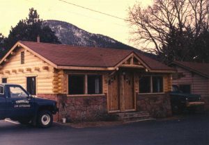 Remodel with log siding and Timberline log corners at the Thompson Lodge in Estes Park CO.