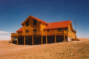 Log sided home on prairie